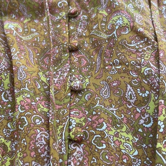 Anthropologie Calanthe Mini Belted Button Mini Shirtdress X-SMALL Gold - Picture 9 of 12